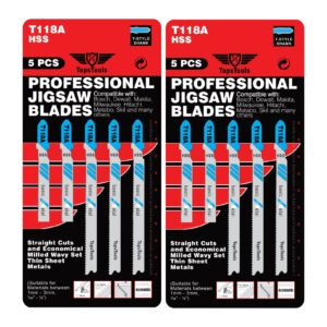 10pcs T118A 91mm 17-24 TPI Jigsaw Blades - JSTT118A_2